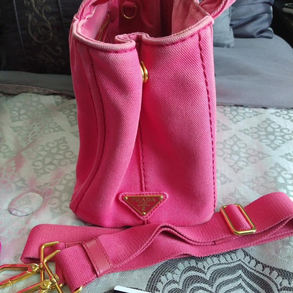 ❌SOLD❌Prada Canapa Tote Bag with Cosmetic Bag - Picture 8 of 14